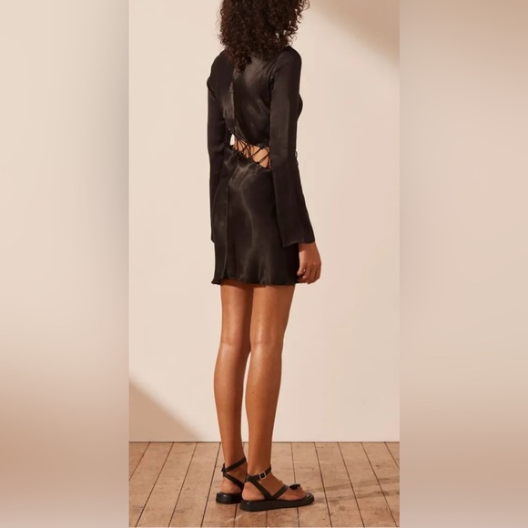 SHONA JOY
ARIENZO ASYMMETRICAL LACE UP MINI DRESS - BLACK sz 8 - Picture 3 of 8